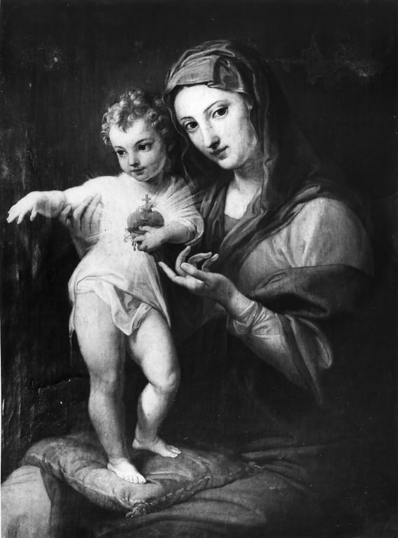 Madonna con Bambino (dipinto) di Batoni Pompeo Girolamo (attribuito) (sec. XVIII